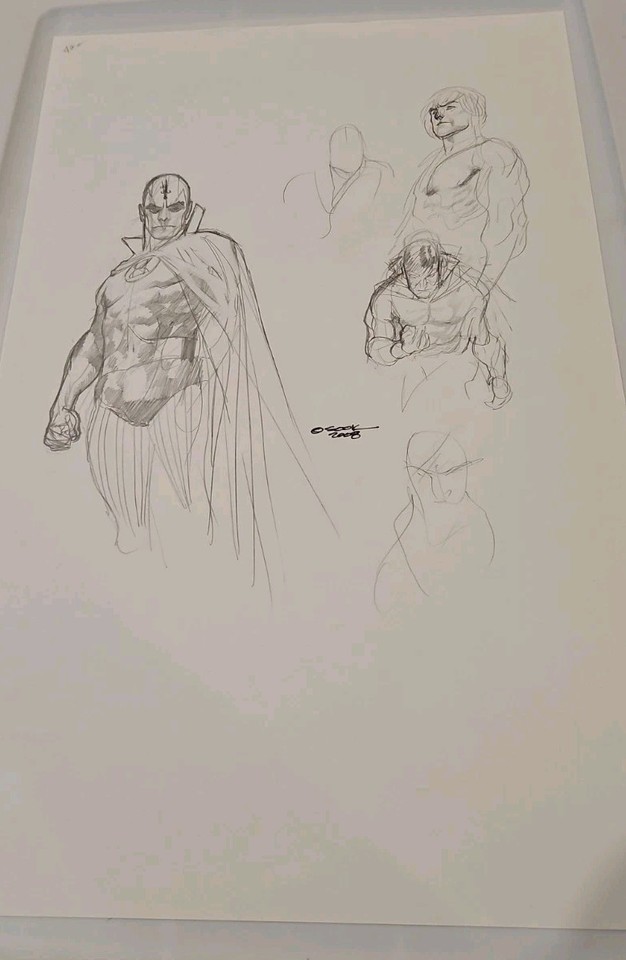 Ryan Sook Hourman & Nightwing Original Cover Prelim Sketch 11  x 17  Signed Comic Art