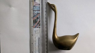 Antiker Schwan aus Messing Ca 14 cm hoch Vintage