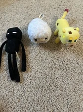 Minecraft Mojang Black Enderman Ocelot Sheep Lamb Plush LOT Toy Stuffed Animal