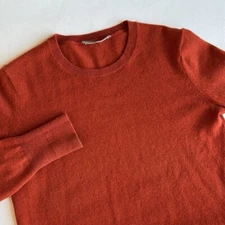 Everlane Burnt Orange Rust Cashmere Crewneck Sweater Women's Size Small