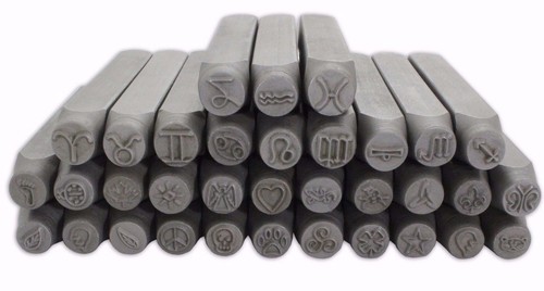 6mm Various Metal Design Stamp Punch Skull Peace Paw Zodiac Punches Craft Tool