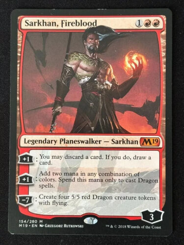1x MTG Sarkhan, Fireblood - Core Set 2019 (M19) #154 - Magic the Gathering