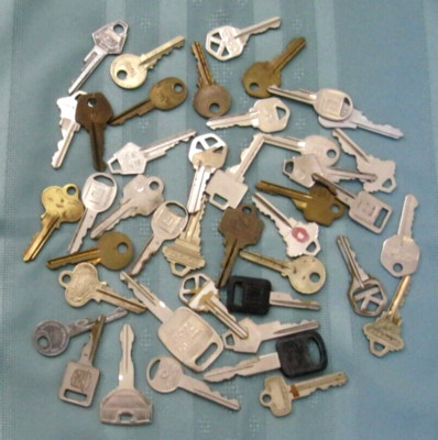 #3 Mixed Lot of 42 Car House Locks & Other Keys: Russwin GM Weiser Keil Hillman