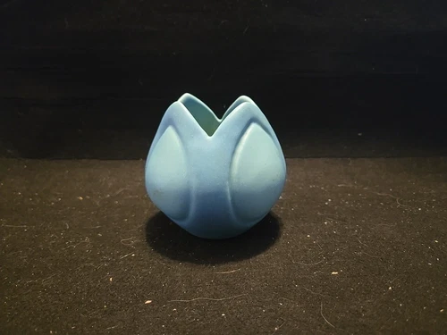 VTG 1937 Van Briggle Blue And Teal 3.5" Tulip Vase MINT! Beautiful Coloring