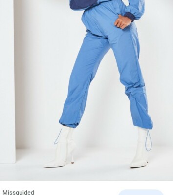 MissguidedBlue Co Ord Colourblock Joggers Size D31 UK