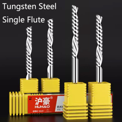 Carbide Left-Hand Single Flute Spiral Router Bit End Milling CNC Cutter for PVC