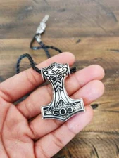 Thor's Hammer Necklace, Viking Mjolnir Pendant Necklace