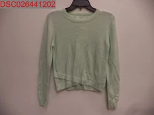 Elodie Women's Sage Green Tulip Light Weight Crew Neck Hem Soft Sweater, Size S