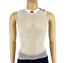 Castelli Men White Sleeveless Hollow Core Mesh Base Layer Size S/M