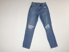 American Eagle Women's Mom Jeans Size 00 Regular Blue Comfort Stretch Waist 00R