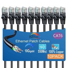 Cat 6 Ethernet Cable 5FT 10Pack, Cat6 Ethernet Patch Cable 10Gbps, High-Speed...