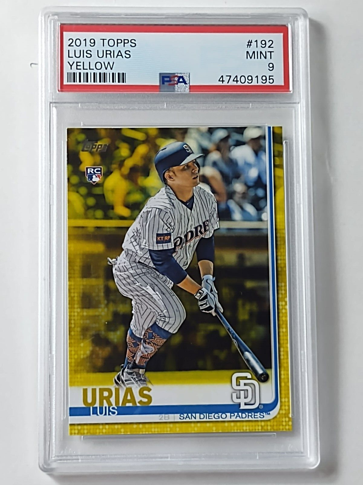 2019 TOPPS YELLOW LUIS URIAS PSA 9 MINT #192