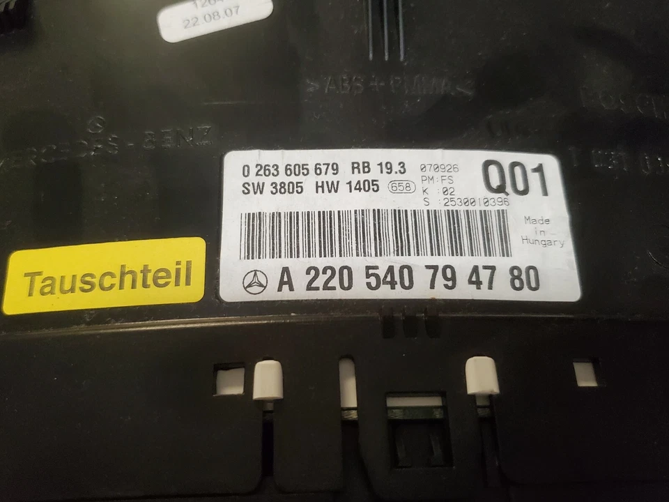 1999-2002 MERCEDES-BENZ W220 S430 ECM TCM IGNITION KEY SHIFTER CLUSTER 236K - Image 4 of 4