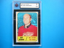 1967/68 TOPPS NHL HOCKEY CARD #47 GARY BERGMAN KSA 7 NM SHARP!! 67/68 TOPPS