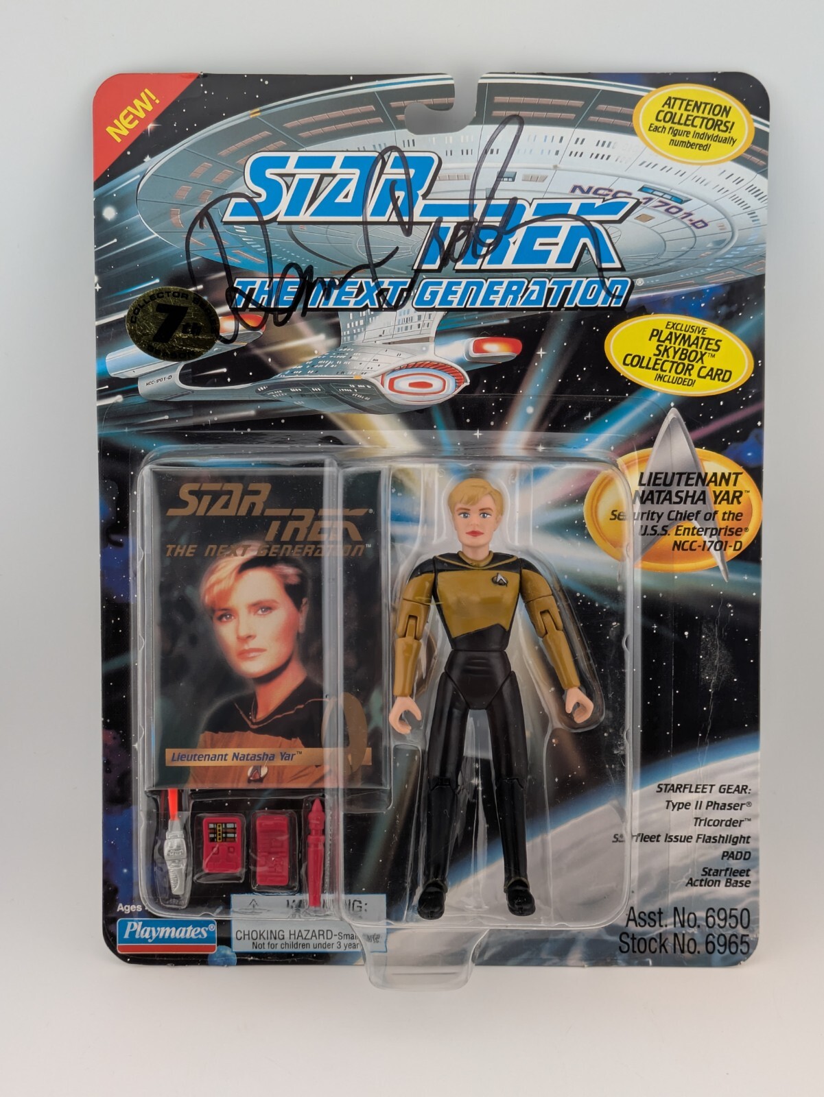 PLAYMATES STAR TREK 1994 LT NATASHA YAR ACTION FIGURE. DENISE CROSBY AUTOGRAPHED