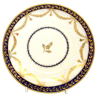 Eine antike georgianische Worcester Flugzeit Porzellan Untertasse Schale 20 cm um 1790