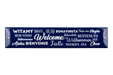 WELCOME plaque 10x40 cm | Enamel Door sign | house plate