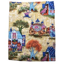 Vintage Handmade Baby Changing Pad Blanket 19 x 24 Fairy Tales Painted Side