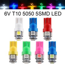 100Pcs 6V 6.3V T10 W5W 2825 158 192 168 194 5SMD 5050 LED Wedge Side Light bulbs