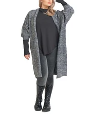 MSRP $89 Black Tape Trendy Plus Size Eyelash Cardigan Gray Size X