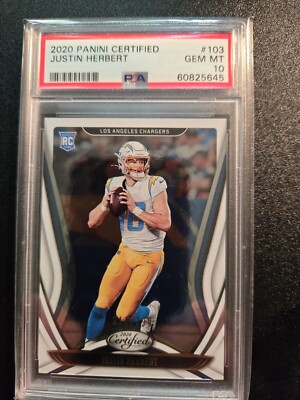 2020 Certified Justin Herbert Rookie RC #314/399 PSA 10 GEM MT Chargers