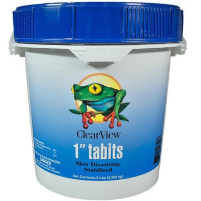 ClearView 1'' Tabits - Chlorine Tablets - Hot Tubs, Spa, Swim spa, pool 5lbs.