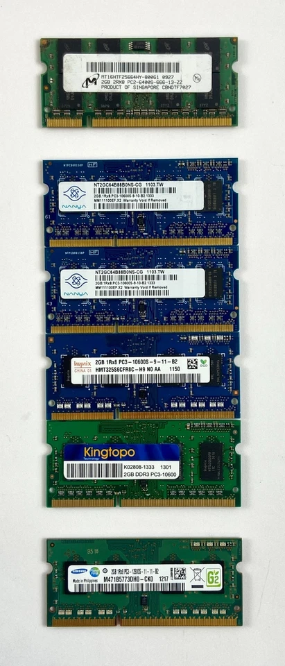 Samsung/ Hynix/ Kingtopo/ Nanya Memory for Laptop 1GB/ 2GB Lot of 10 - Image 4 of 4