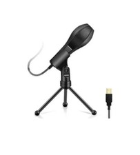 USB Microphone for Computer with Stand -Plug Play  Noise Cancellation Streaming