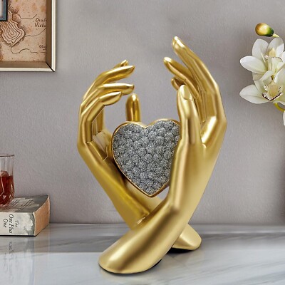 9'' H Heart Hands Sculpture for Living Room Dresser Bookshelf Desk,Anniversary...