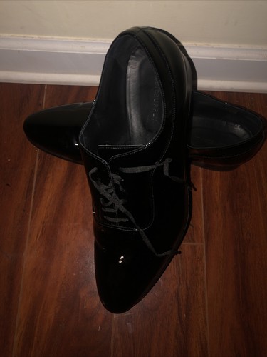 SuitSupply Mens Black Patent Leather 