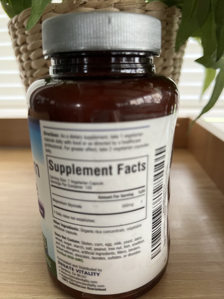 Innate Vitality Magnesium Glycinate 500mg 120 Veggie Caps EXP 4/25 eBay