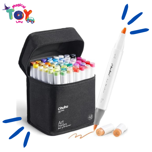 Markers Brush Tip, 48-Color Double Tipped Art Marker Set, Refillable, Best Gift-image