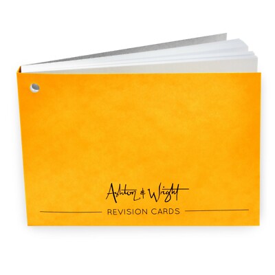 Ashton & Wright Revision Cards Book - Gummed Spine - 50 Sheets - Yellow