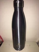 Manna Vogue Blue Silver Stainless Steel Water Bottle 17oz EUC