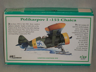 Flashback 1/48 Scale Polikarpov I-153 Chaica - Limited Edition