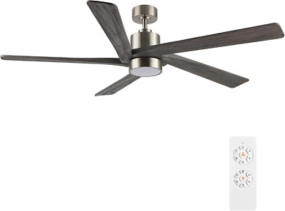 54'' Modern DC Ceiling Fan with Lights, Remote, 6-Speed, Brushed Nickel Finish