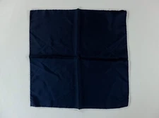 DRAKE'S of London solid navy blue silk pocket square authentic NWOT