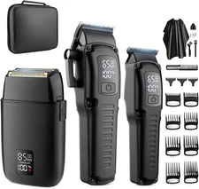 Professional Barber Hair Clippers Trimmer Shaver Set for Men,Cordless Hair Cutti