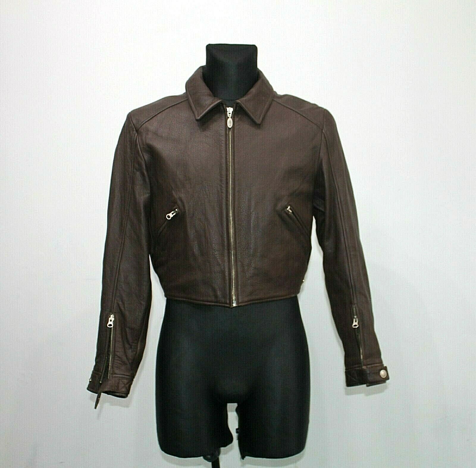 BMW Endeavour Biker Brown Leather Jacket Womens Cafe … - Gem
