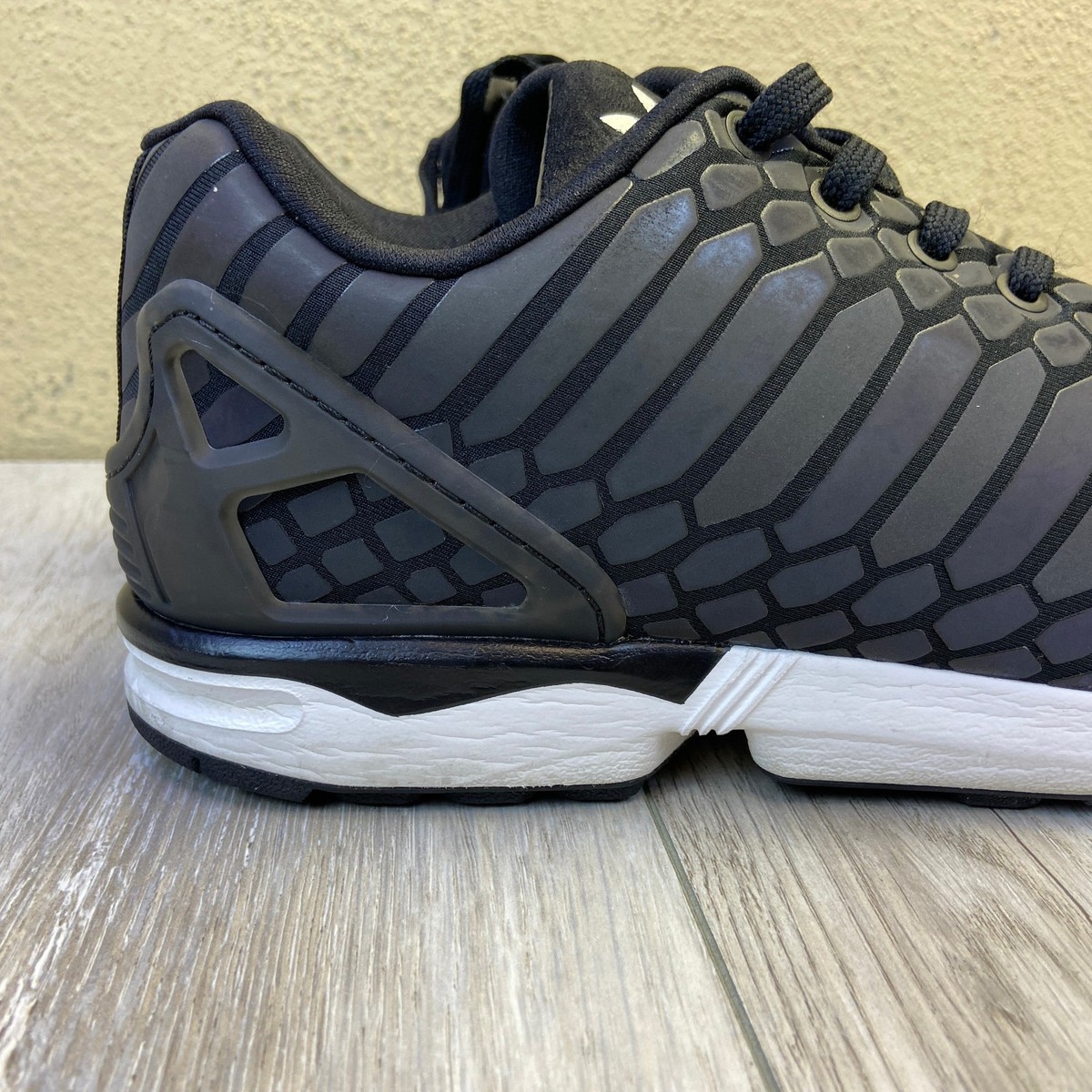 nyalon Adidas ZX Flux XENO Shoes Mens Size 10 Black White Reflective