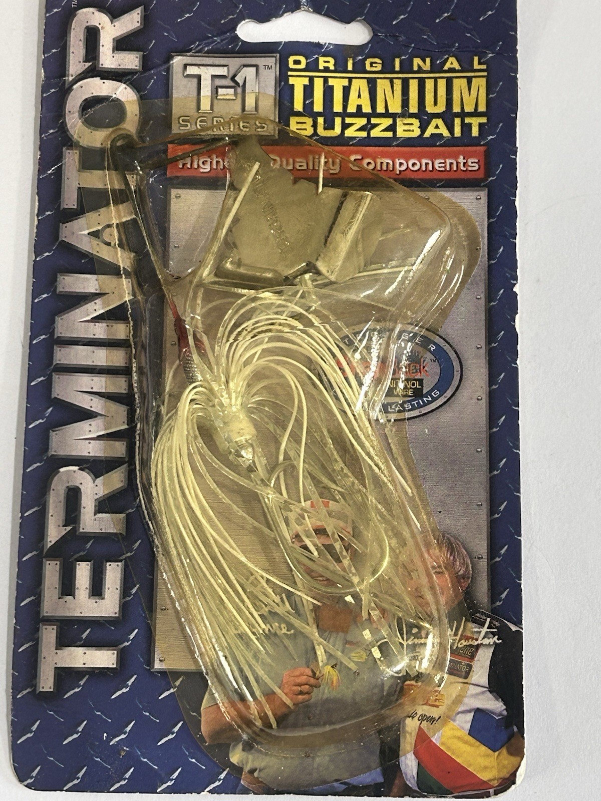 RARE 1/4 OZ. Terminator Titanium Single Buzz Original Buzzbait T-1 White SILVER - Image 2