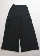 I.N.C. International Concepts Women's Flared Cargo Pants EH6 Deep Black Small 