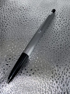 Vintage Pelikan Kugelschreiber 474, Mine leer, teilgebürstet,silber+schwarzfarb.