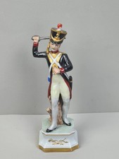 Statuina Soldato Porcellana Capodimonte Marchio N Coronata Vintage Militaria H20