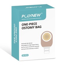 Polynew 20 PCS Colostomy Bags,Ostomy Supplies,One Piece Drainable Brown