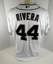 2014 San Diego Padres Rene Rivera #44 Game Issued White Jersey JC Patch