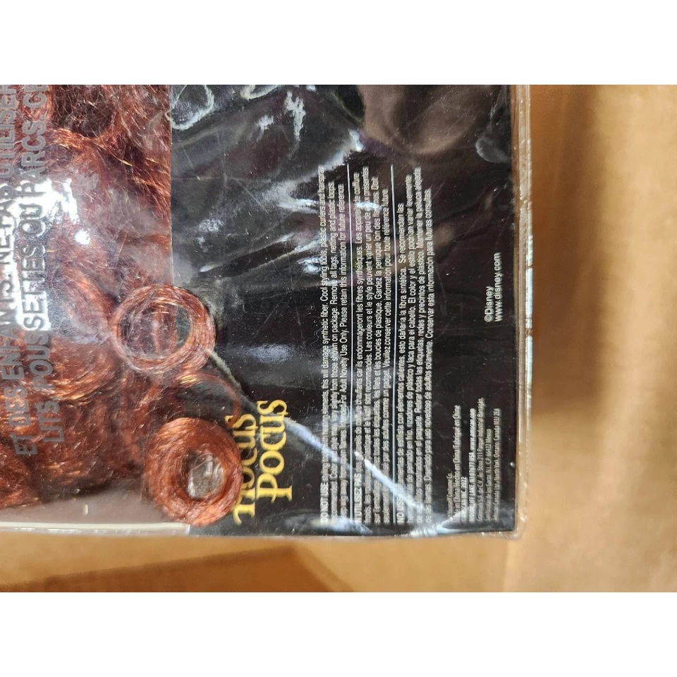 Peruca Disney Hocus Pocus feminina Winifred Sanderson ruiva vermelha fantasia de Halloween nova com etiquetas - Imagem 3 de 3