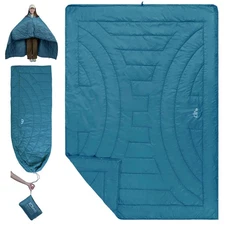 iClimb 3M Thinsulate Ultralight Camping Blanket 1 lb - Warm  Compact, Blue