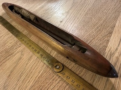  1800 s Vintage Loom Shuttle Wood 15  Nähen Holzspulengarn 39cms