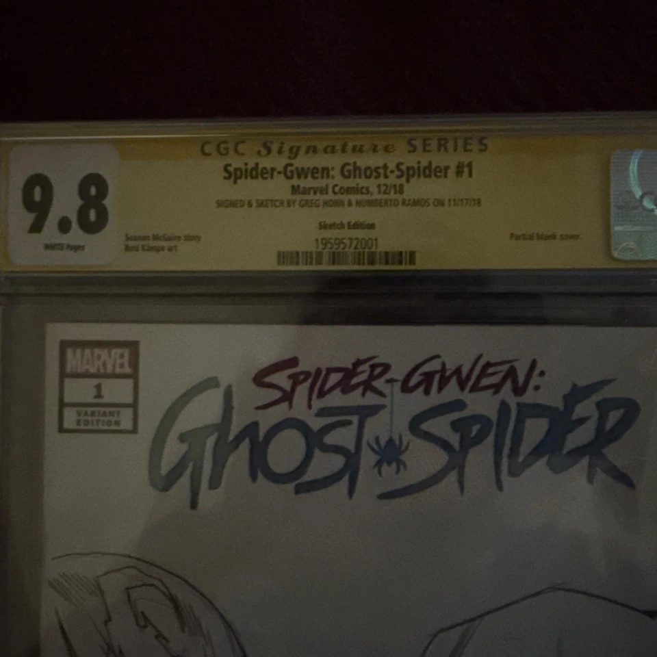 Spider-Gwen: Ghost-Spider #1 SS CGC 9.8 DOBLE BOCETO G ¡Cuerno Veneno y Ramos Gwen! Foto 4 de 4